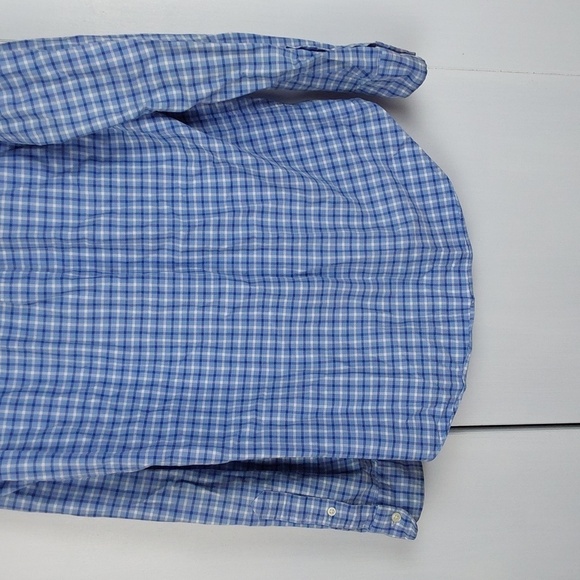 Ralph Lauren Mens Blue Checker Button Down Dress Shirt Preppy Blue PONY Sz.M - Picture 7 of 8